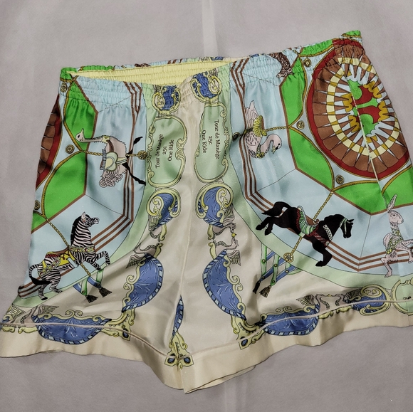 Tory burch silk shorts carousel.print xl 14 - Picture 3 of 10